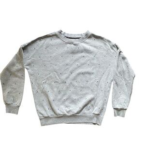 2/$10 Ardene Gray Navy Lightning Bolts Sweatshirt Size Extra Small